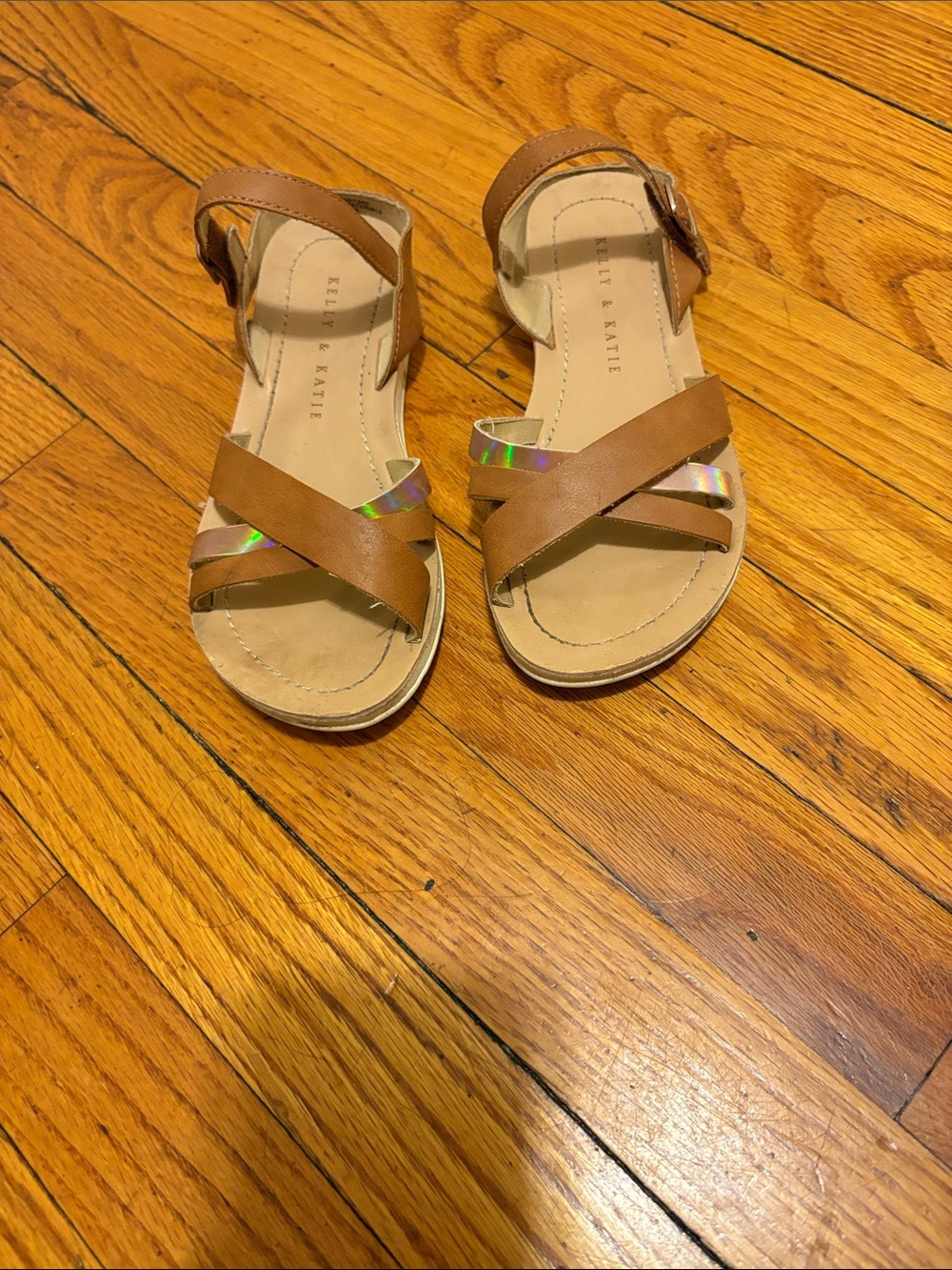 Kelly & Katie Brown Sandals with Holographic Accent